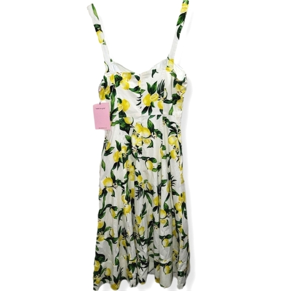 Anthropologie Avec Les Filles Lemon Sleeveless Preppy Coastal Cottagecore Dress - Picture 3 of 11
